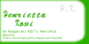 henrietta kovi business card